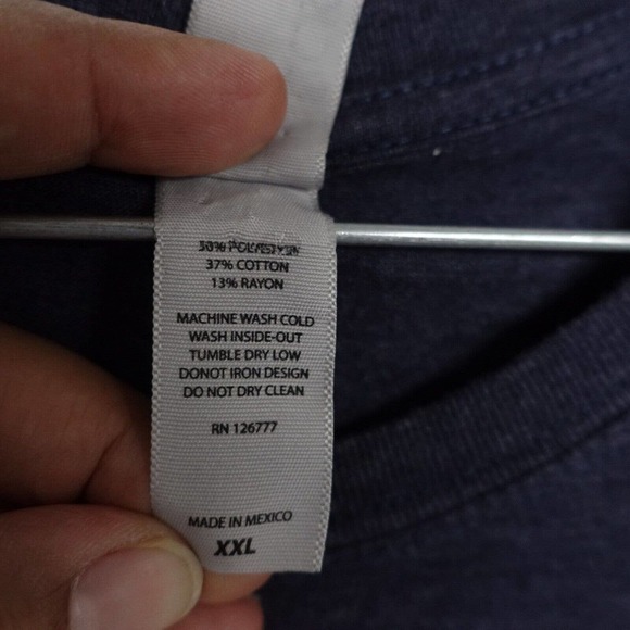 Duck T-Shirt Men's 2XL Blue Crew Long Sleeve Fit Beachhouse Graphics Polyester - Picture 7 of 10